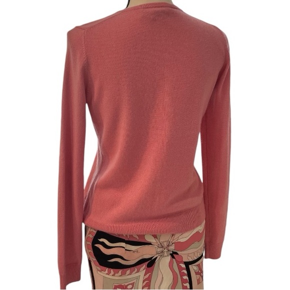 FINAL DAYS ON POSH Pink Cashmere Cardigan with Pearl Buttons - Picture 6 of 7